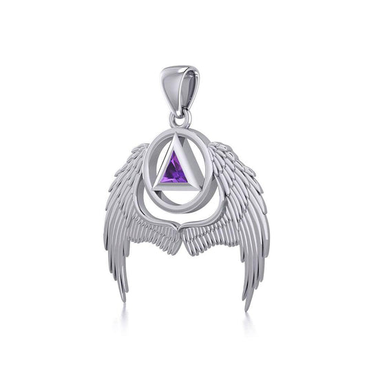 Angel Wings Recovery Pendant with Gemstone TPD5840 - Wholesale Jewelry