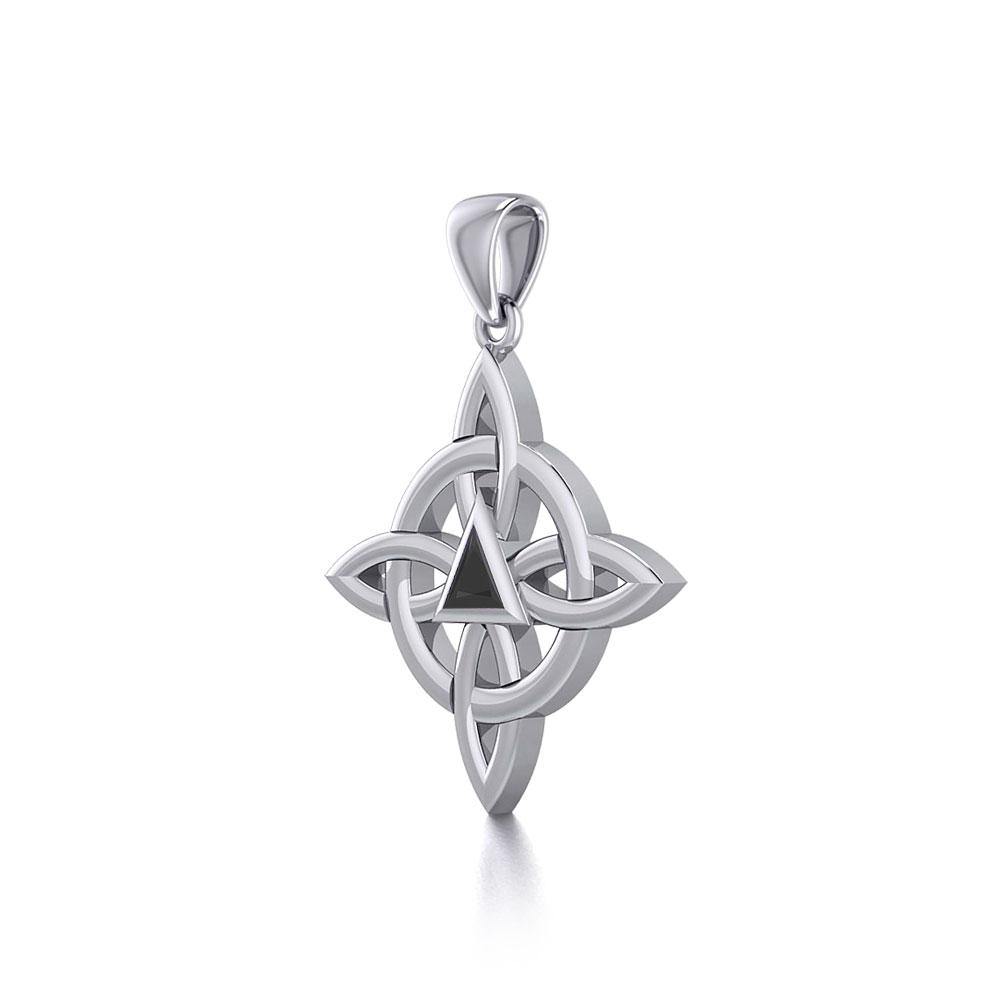 Celtic Four Point Knot Recovery Pendant with Gemstone TPD5841 - Wholesale Jewelry