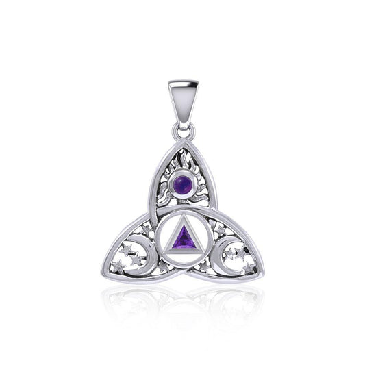 Celtic Trinity Recovery Pendant with Gemstone TPD5842 - Wholesale Jewelry