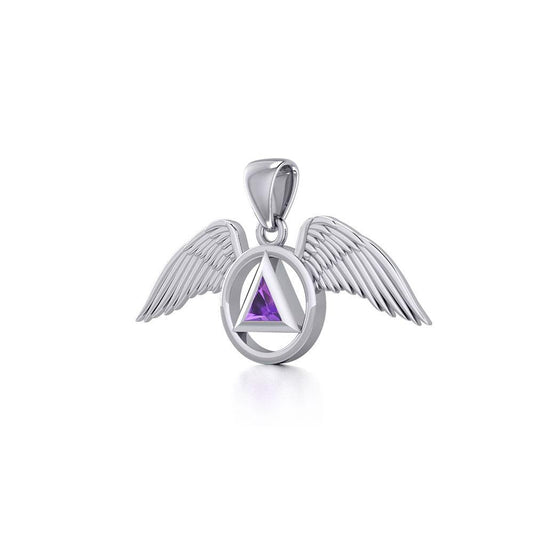 Angel Wings Recovery Pendant with Gemstone TPD5844 - Wholesale Jewelry