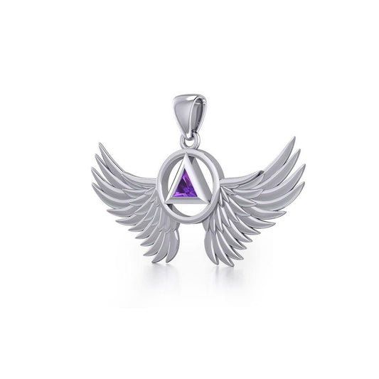 Angel Wings Recovery Pendant with Gemstone TPD5846 - Wholesale Jewelry