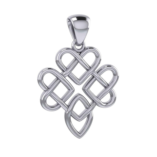 Triple Celtic Knotwork Heart Silver Pendant TPD5914 - peterstone.dropshipping