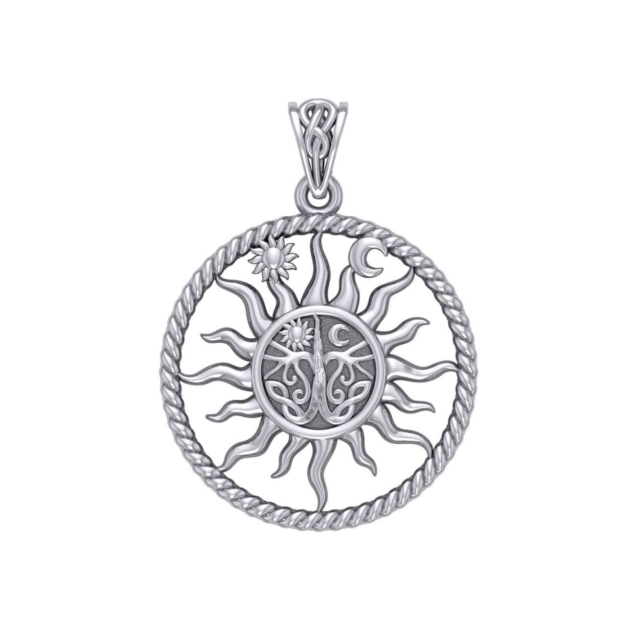 The Sun and Tree of Life Silver Pendant TPD5926 - peterstone.dropshipping