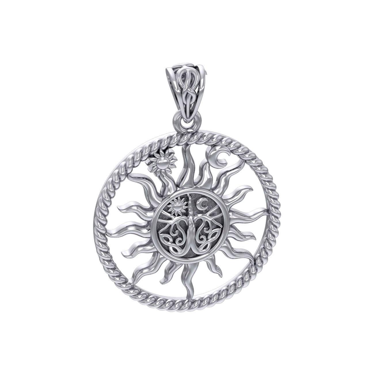 The Sun and Tree of Life Silver Pendant TPD5926 - peterstone.dropshipping
