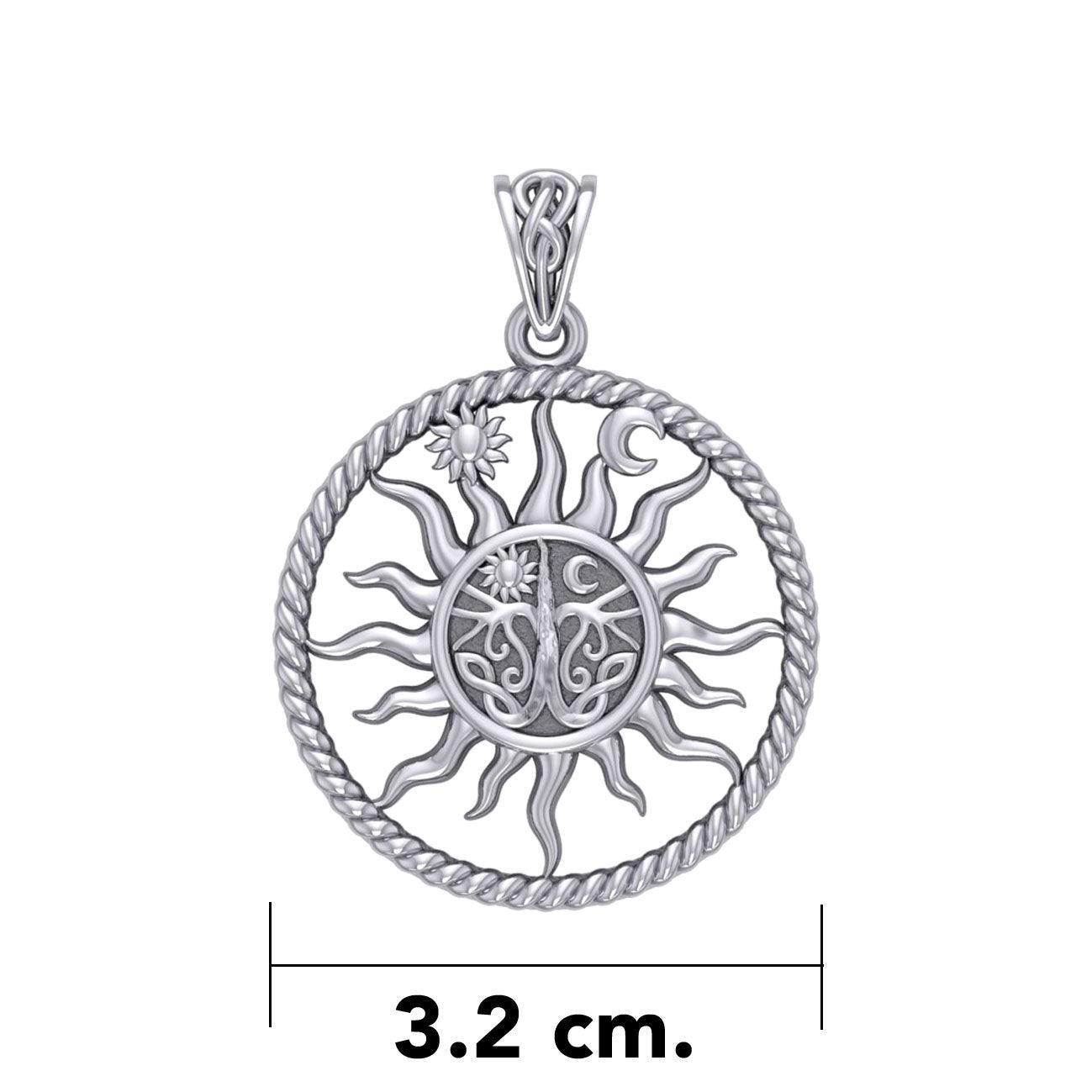 The Sun and Tree of Life Silver Pendant TPD5926 - peterstone.dropshipping