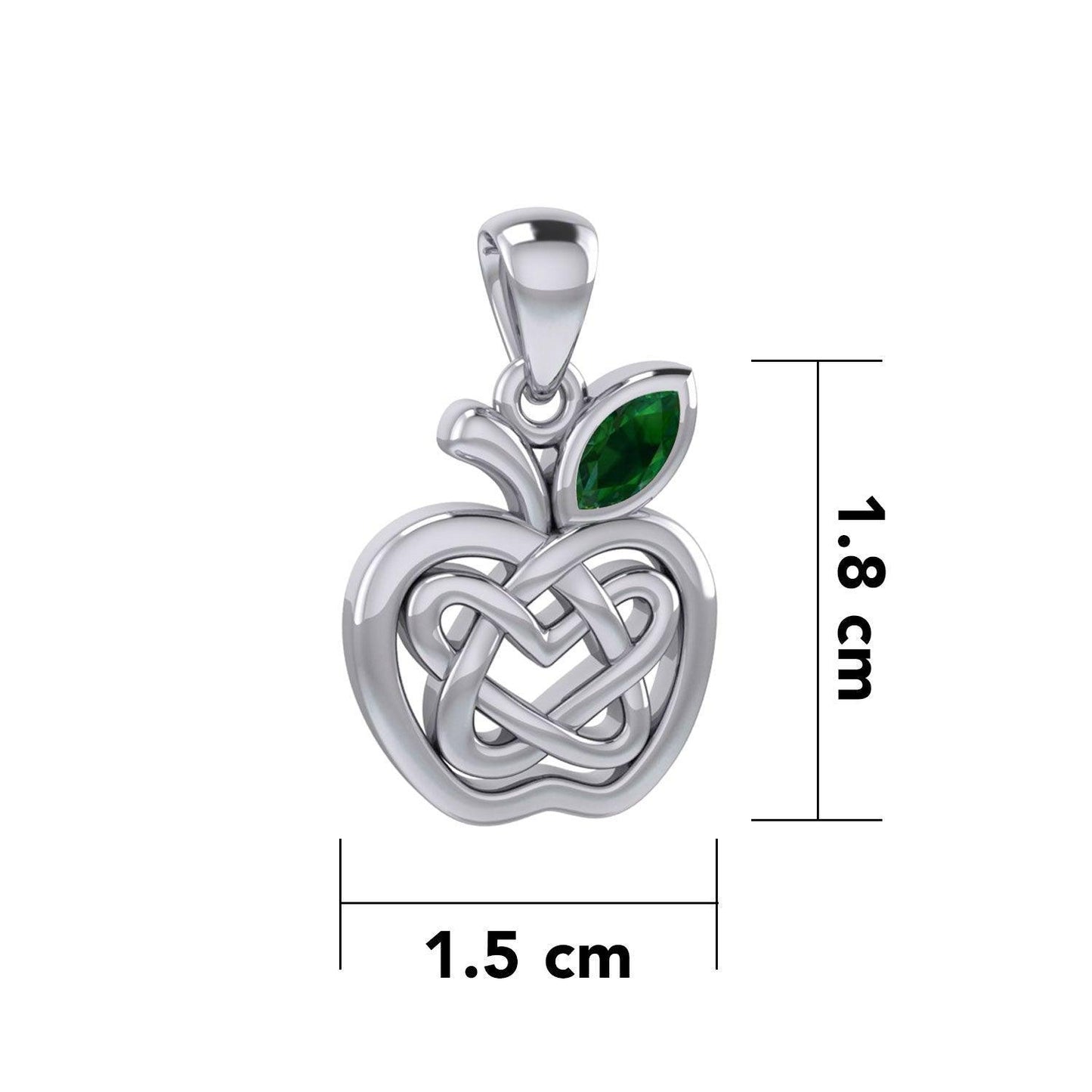 Celtic Spiritual Fruit Apple with Double Heart Silver Pendant with Gemstone TPD5987 - peterstone.dropshipping