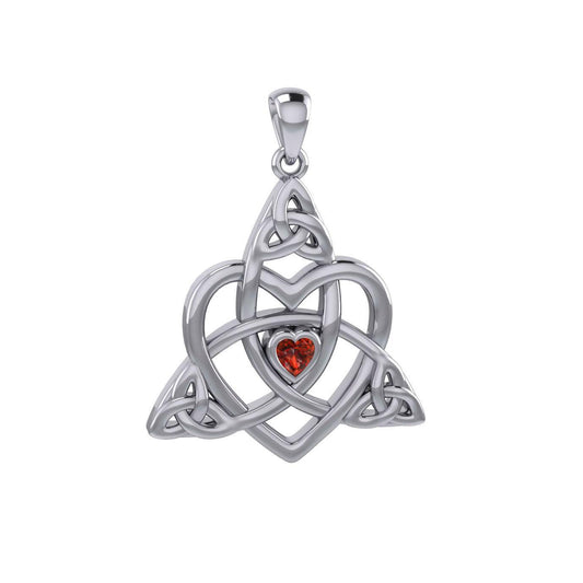Celtic Heart Birthstone Trinity Silver Pendant TPD5990 - peterstone.dropshipping