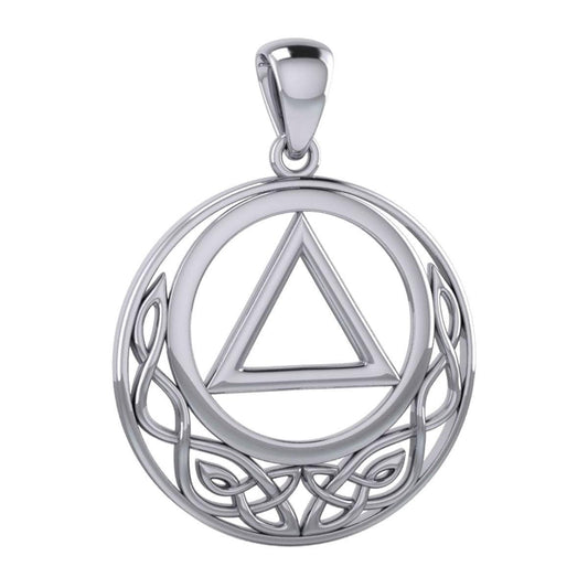 Large Celtic AA Recovery Silver Pendant TPD6005 - peterstone.dropshipping