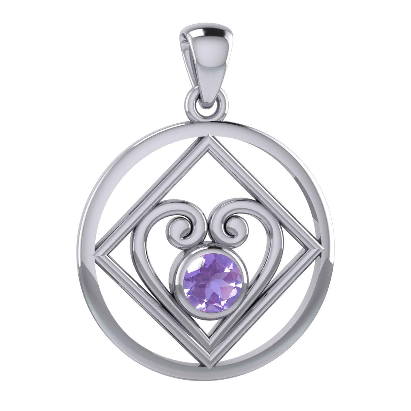 Large NA Recovery with Heart of Power Silver Pendant TPD6006 - peterstone.dropshipping