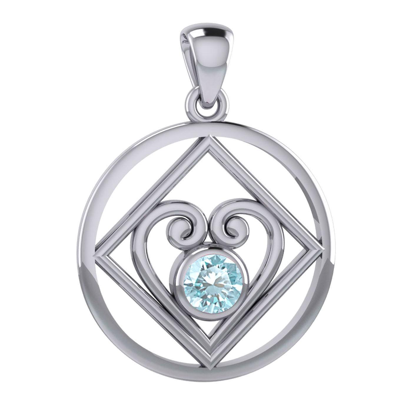 Large NA Recovery with Heart of Power Silver Pendant TPD6006 - peterstone.dropshipping