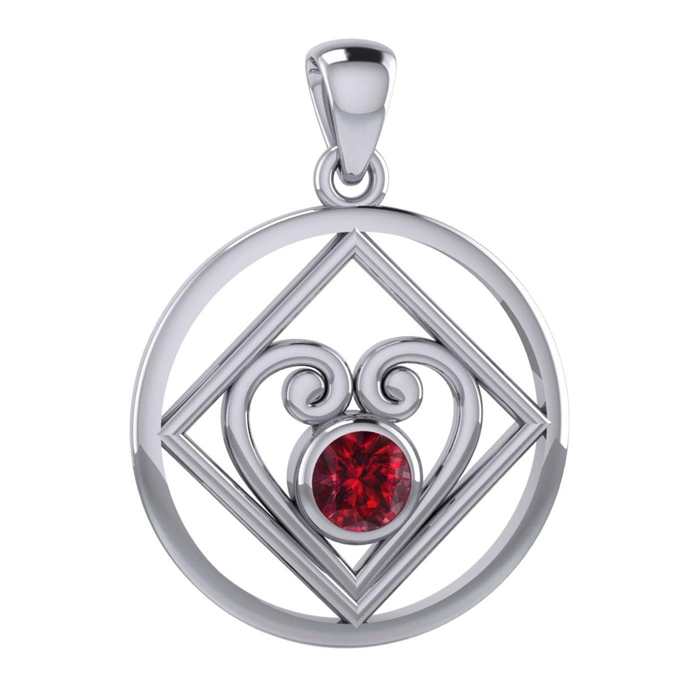 Large NA Recovery with Heart of Power Silver Pendant TPD6006 - peterstone.dropshipping
