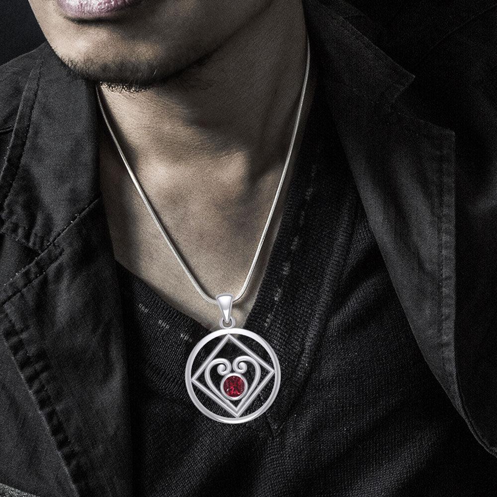 Large NA Recovery with Heart of Power Silver Pendant TPD6006 - peterstone.dropshipping