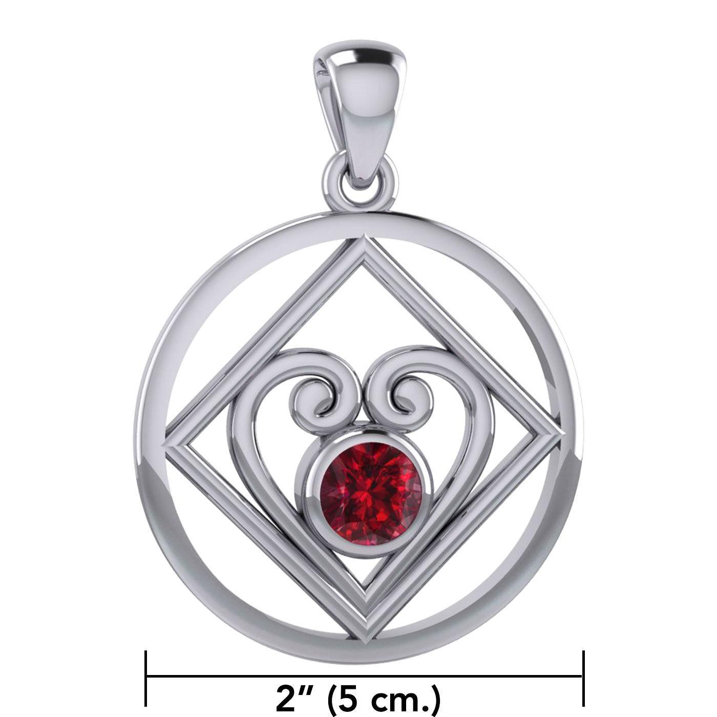 Large NA Recovery with Heart of Power Silver Pendant TPD6006 - peterstone.dropshipping