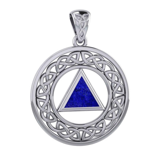 Large AA Recovery with Celtic Boarder Silver Pendant TPD6007 - peterstone.dropshipping
