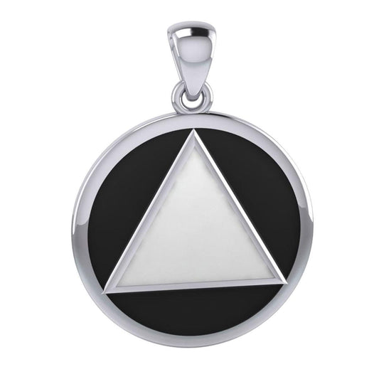 Large AA Symbol Silver Pendant with Stone TPD6008 - peterstone.dropshipping