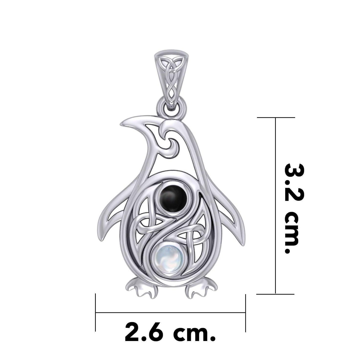 Celtic Yin Yang Spirit of The Antarctic Penguin Silver Pendant with Gem TPD6014 - peterstone.dropshipping