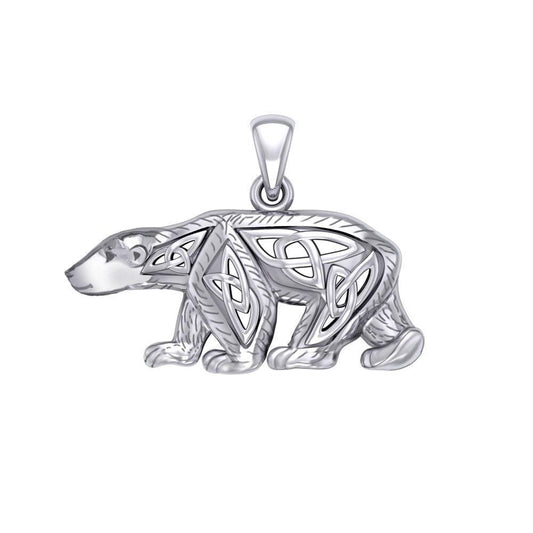 Celtic Spirit of The Arctic Polar Bear Silver Pendant TPD6017 - peterstone.dropshipping