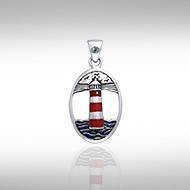 Lighthouse and Gem Silver Pendant TPD603 Pendant