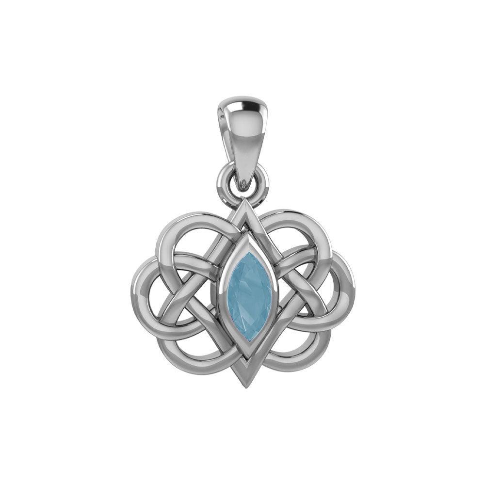 Celtic Double Heart And Infinity Pendant With Gemstone TPD6043 - peterstone.dropshipping