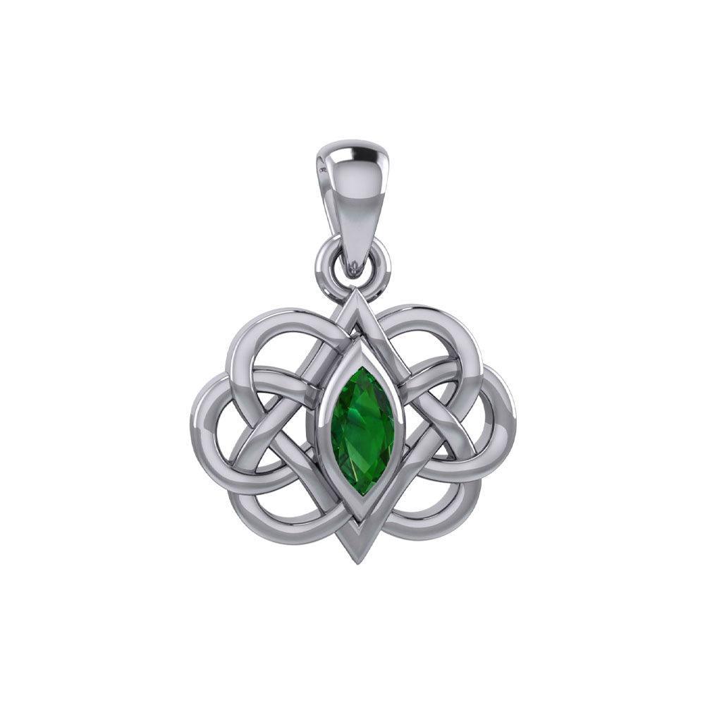Celtic Double Heart And Infinity Pendant With Gemstone TPD6043 - peterstone.dropshipping