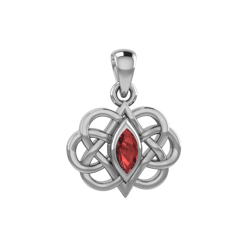Celtic Double Heart And Infinity Pendant With Gemstone TPD6043 - peterstone.dropshipping