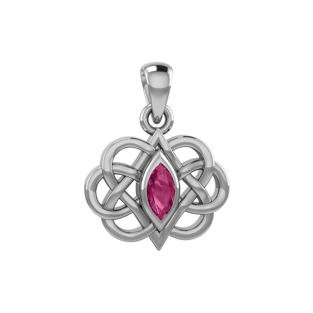 Celtic Double Heart And Infinity Pendant With Gemstone TPD6043 - peterstone.dropshipping