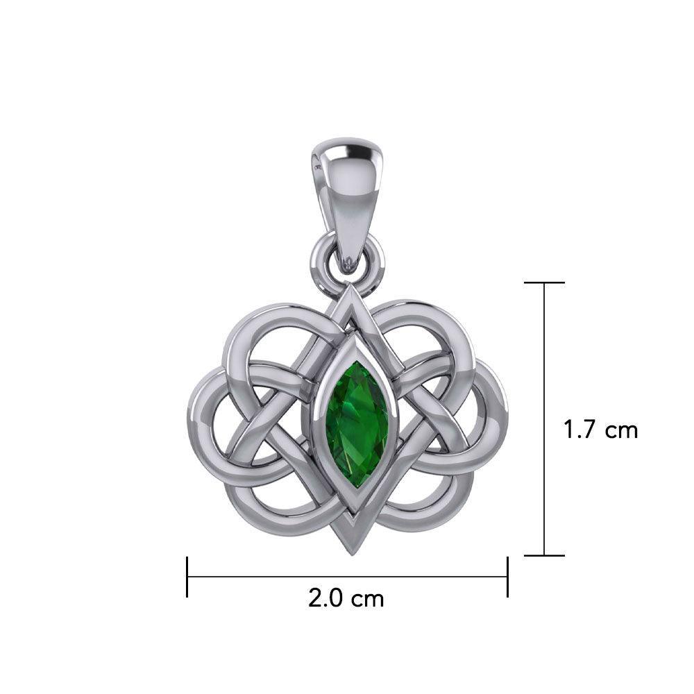 Celtic Double Heart And Infinity Pendant With Gemstone TPD6043 - peterstone.dropshipping