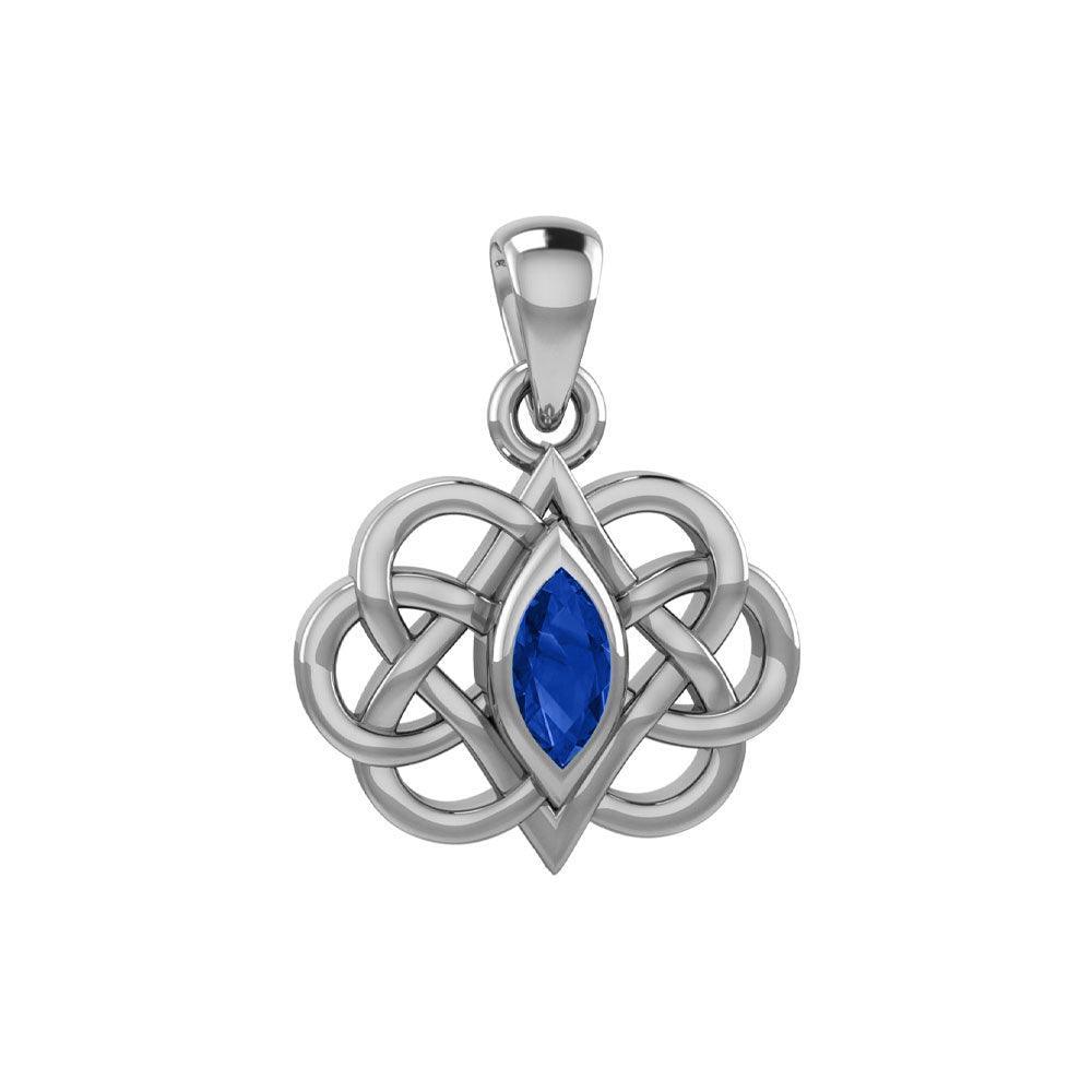Celtic Double Heart And Infinity Pendant With Gemstone TPD6043 - peterstone.dropshipping