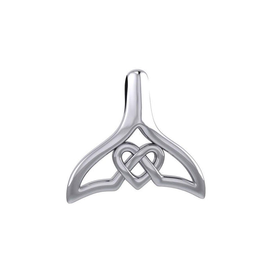 Whale Tail and Celtic Heart Silver Pendant TPD6050 - peterstone.dropshipping