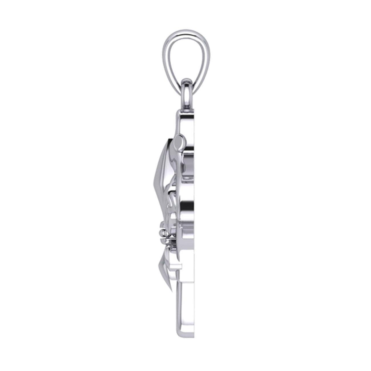 Celtic Manta Ray with Fleur De Lis Symbol Silver Pendant TPD6073 - peterstone.dropshipping