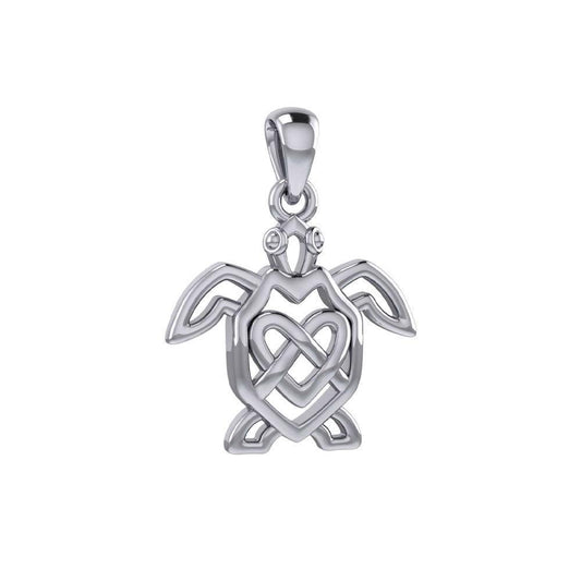 Celtic Turtle And Heart Pendant TPD6081 - peterstone.dropshipping