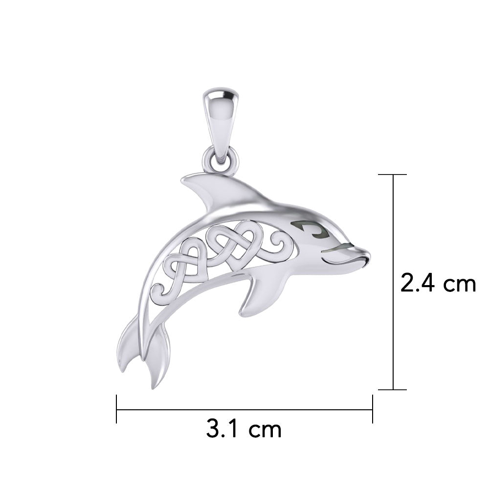 Celtic Dolphin And Double Heart Pendant TPD6084