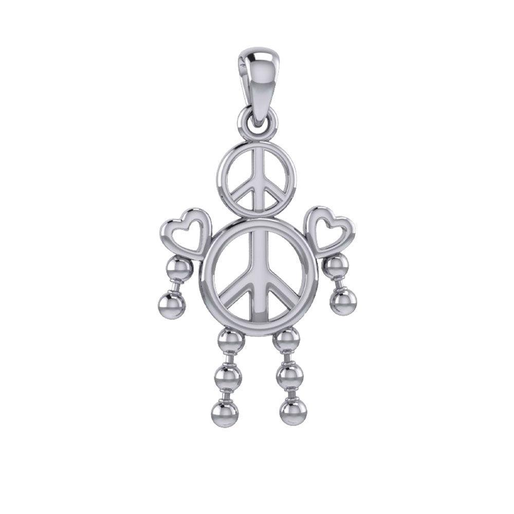 Peace and Love Doll Silver Pendant TPD6105 - peterstone.dropshipping