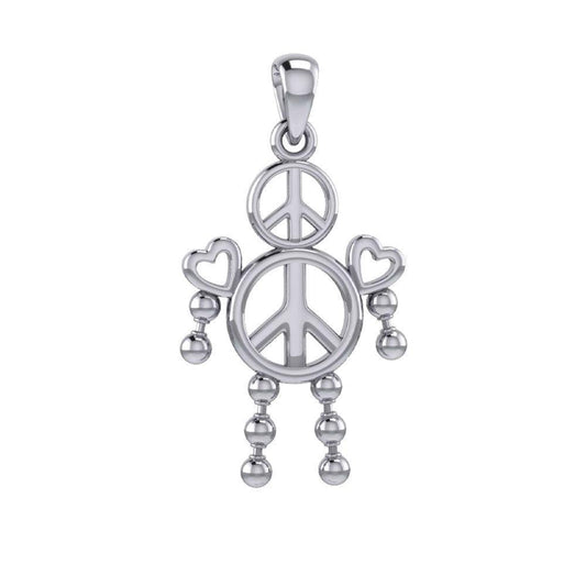 Peace and Love Doll Silver Pendant TPD6105 - peterstone.dropshipping