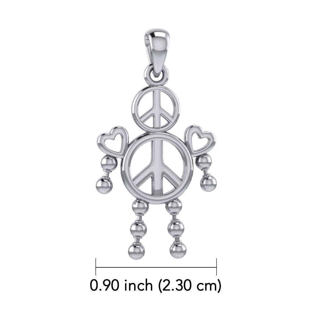 Peace and Love Doll Silver Pendant TPD6105 - peterstone.dropshipping