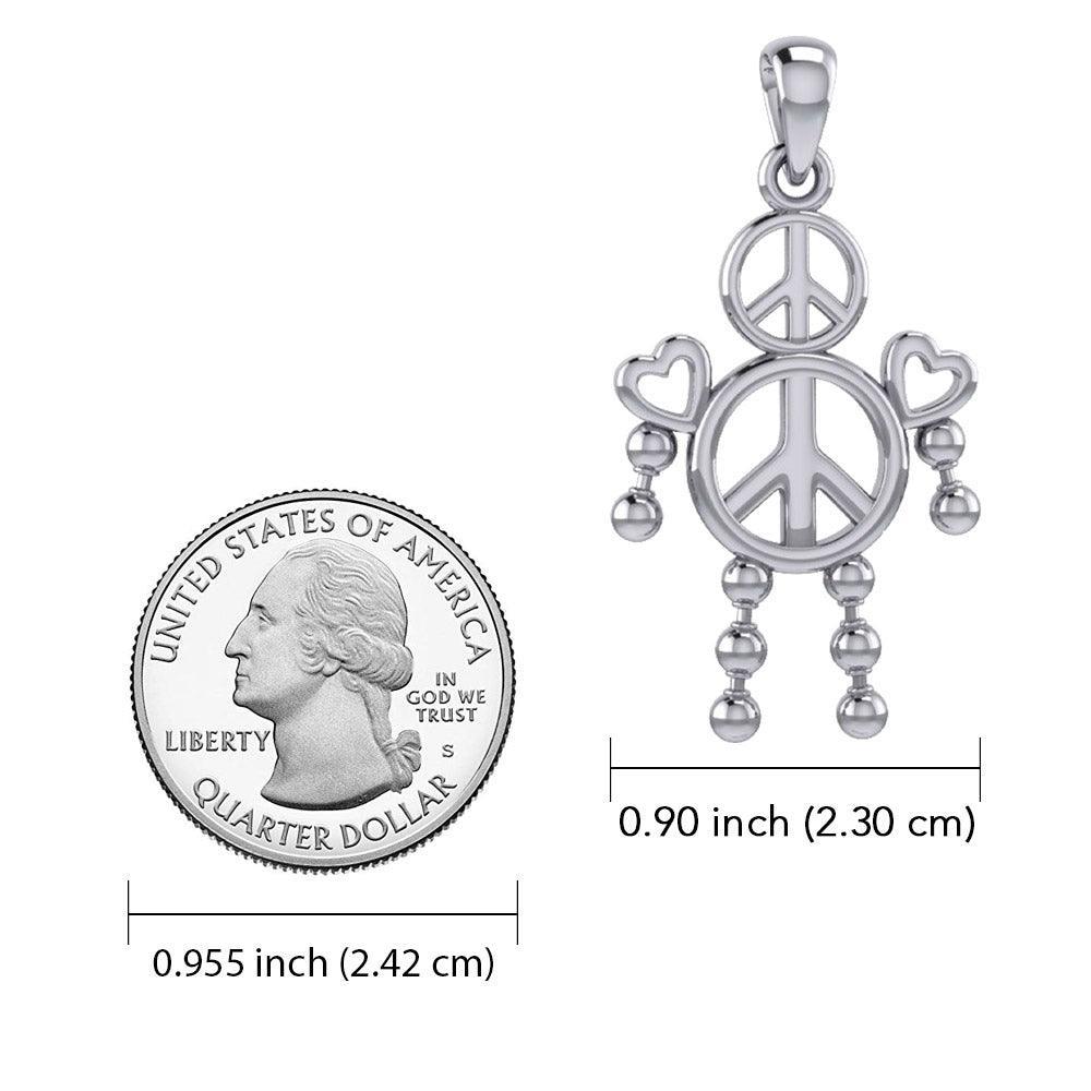 Peace and Love Doll Silver Pendant TPD6105 - peterstone.dropshipping