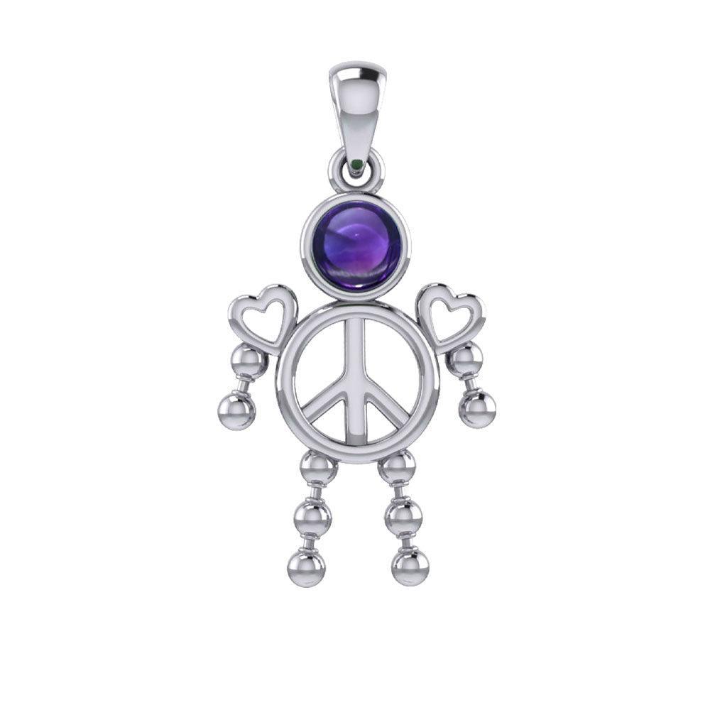 Peace Love and Celtic Tritinty Knot Doll Silver Pendant TPD6106 - peterstone.dropshipping