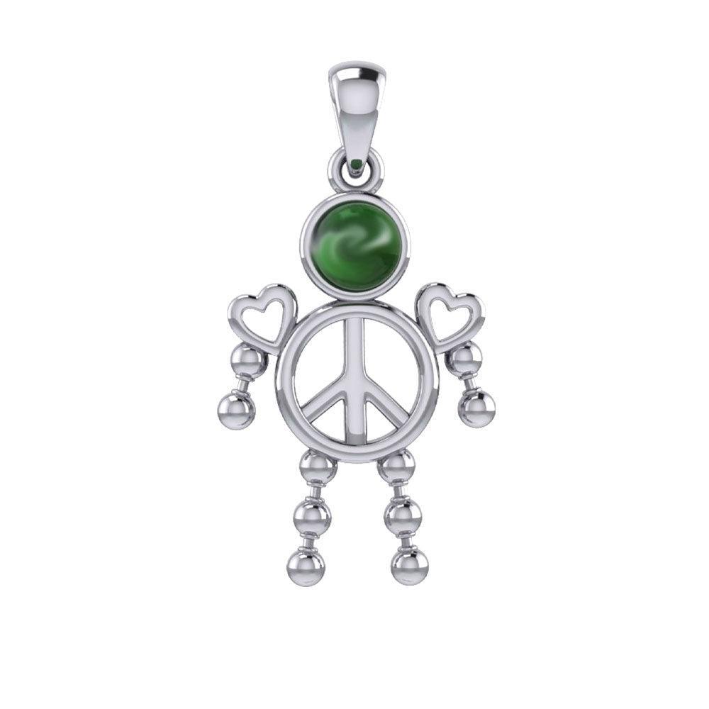 Peace Love and Celtic Tritinty Knot Doll Silver Pendant TPD6106 - peterstone.dropshipping