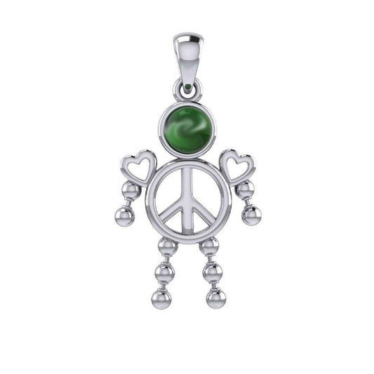 Peace Love and Celtic Tritinty Knot Doll Silver Pendant TPD6106 - peterstone.dropshipping