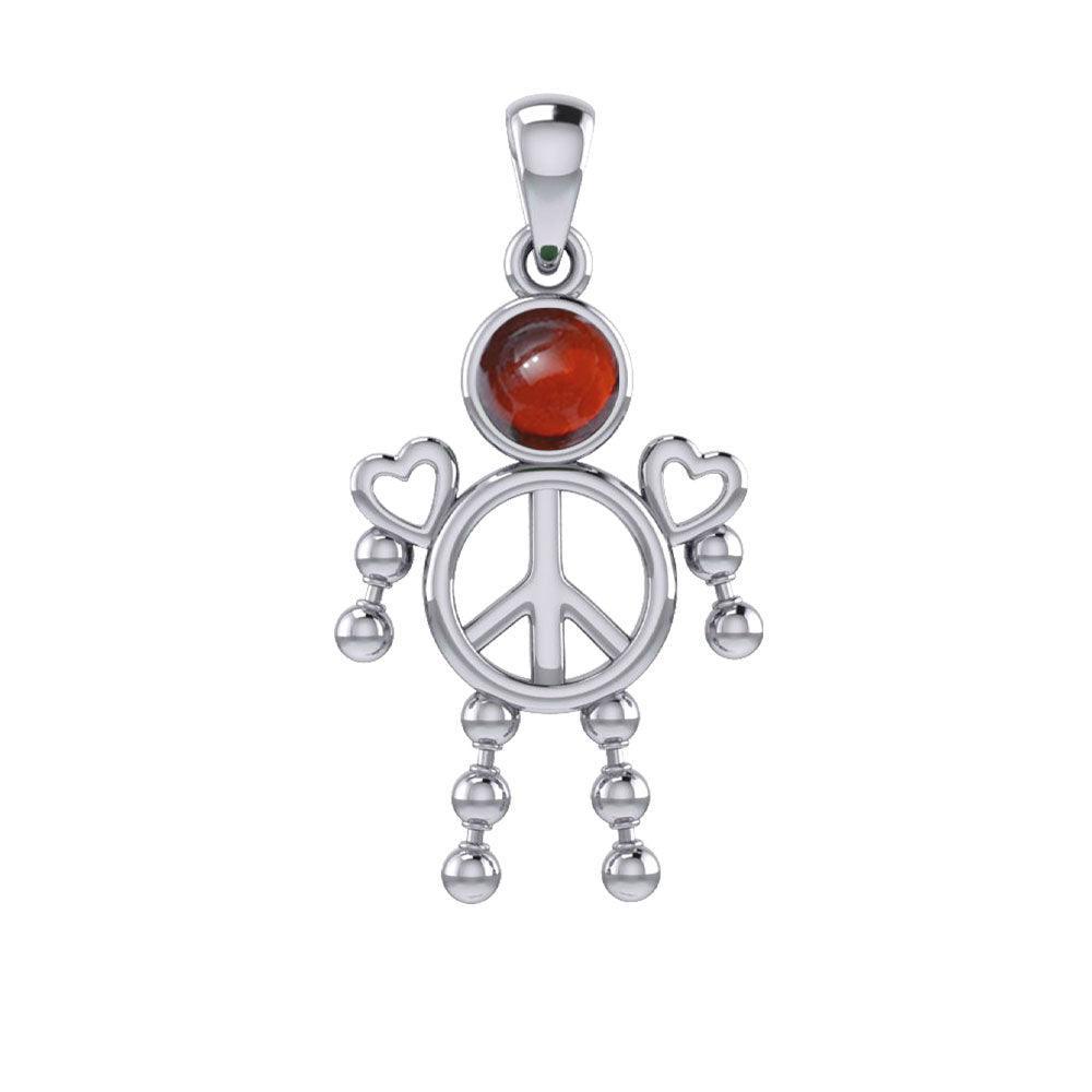 Peace Love and Celtic Tritinty Knot Doll Silver Pendant TPD6106 - peterstone.dropshipping