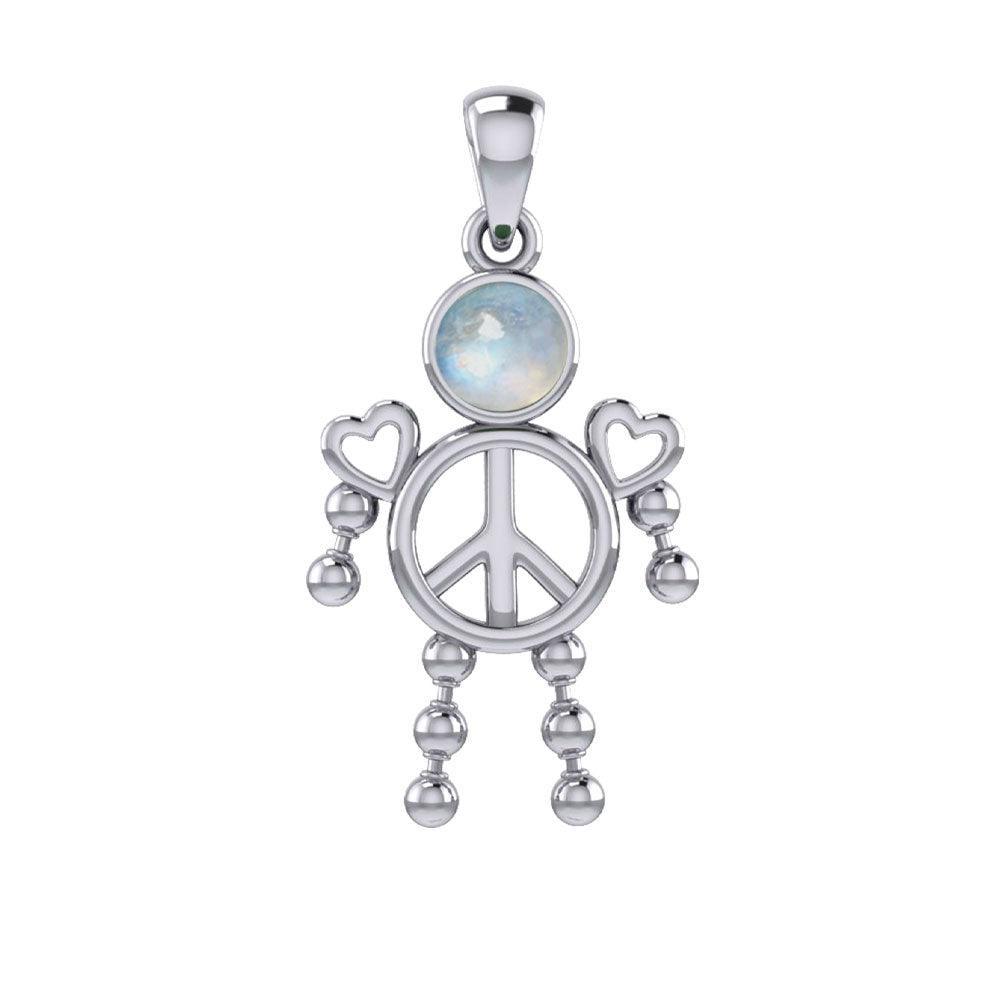 Peace Love and Celtic Tritinty Knot Doll Silver Pendant TPD6106 - peterstone.dropshipping