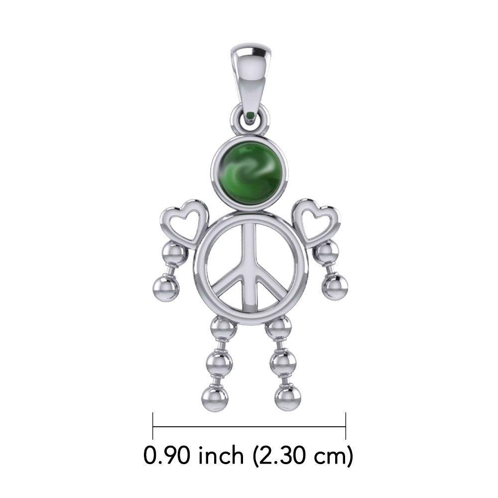 Peace Love and Celtic Tritinty Knot Doll Silver Pendant TPD6106 - peterstone.dropshipping