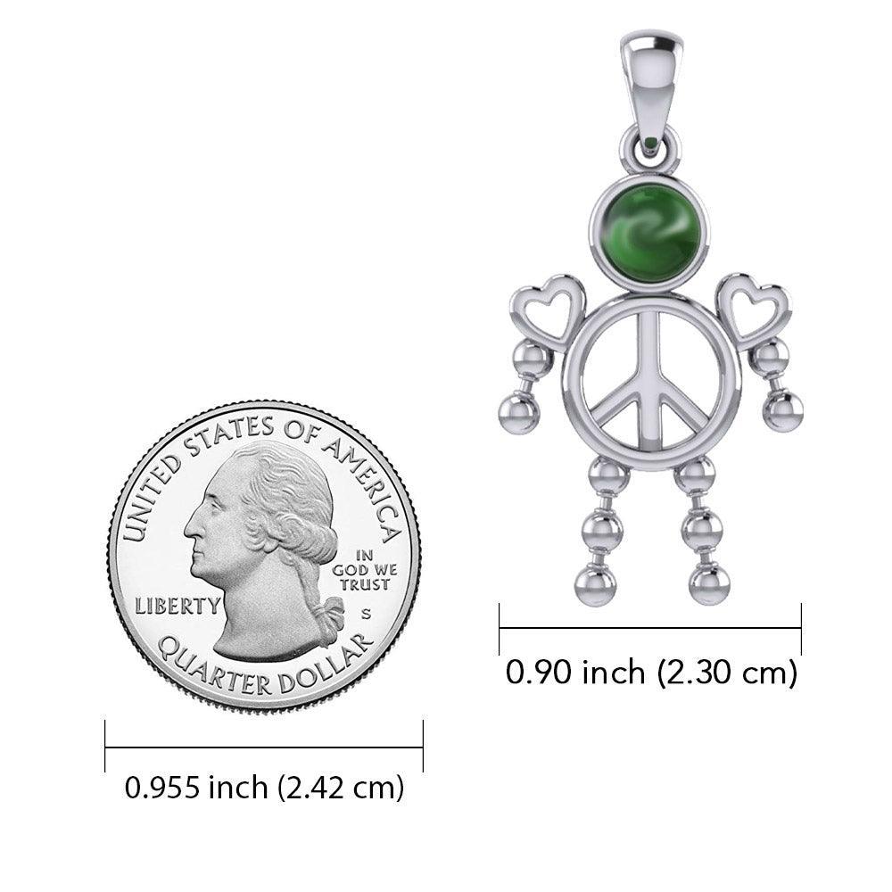Peace Love and Celtic Tritinty Knot Doll Silver Pendant TPD6106 - peterstone.dropshipping
