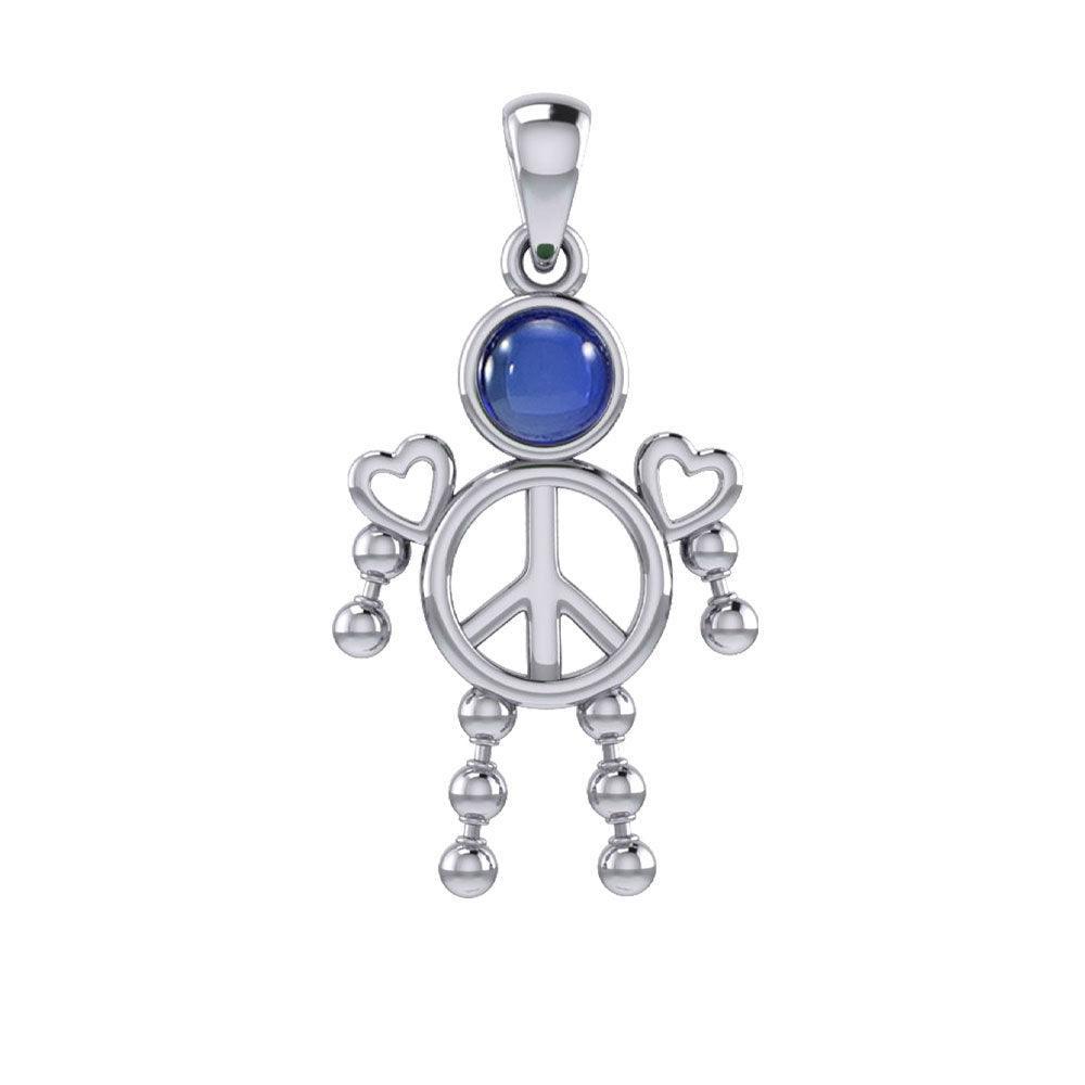 Peace Love and Celtic Tritinty Knot Doll Silver Pendant TPD6106 - peterstone.dropshipping