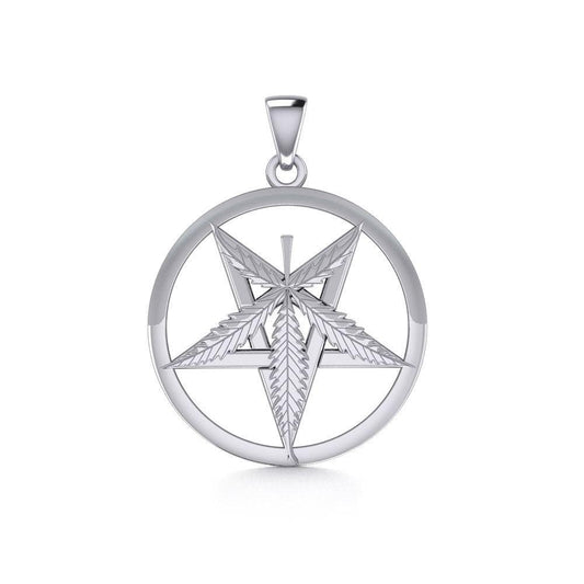Oberon Zell Greenleaf Inverted Pentagram Silver Pendant TPD6115 - peterstone.dropshipping