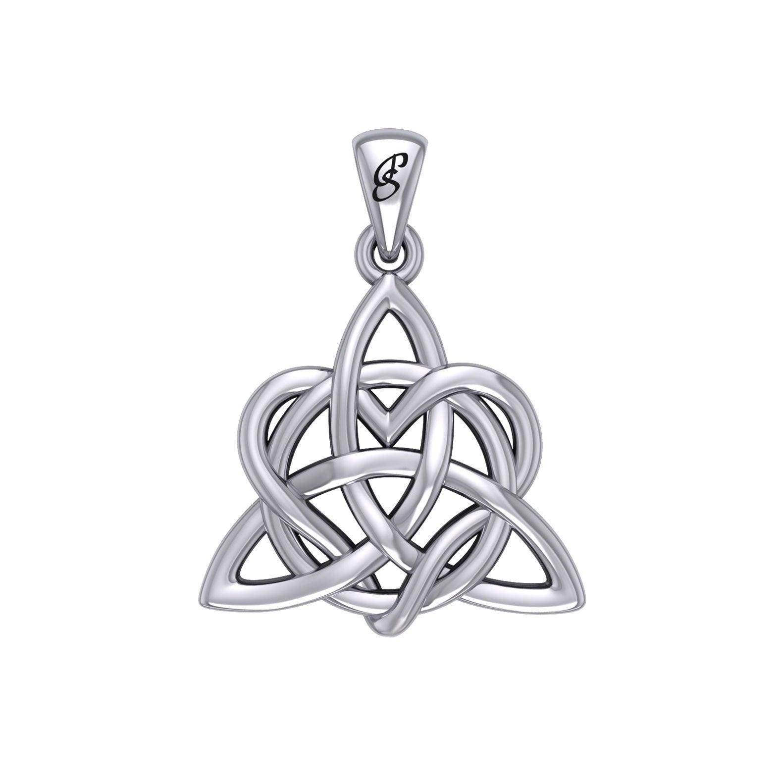 Elegance: Sterling Silver Enchanted Magic Celtic Triquetra Heart Pendant - TPD6195 by Peter Stone - peterstone.dropshipping
