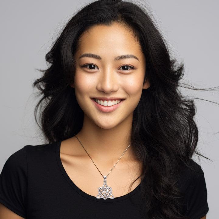 Elegance: Sterling Silver Enchanted Magic Celtic Triquetra Heart Pendant - TPD6195 by Peter Stone - peterstone.dropshipping