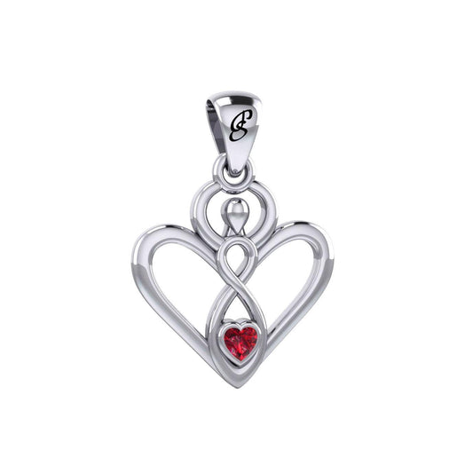 Gemstone Elegance Eternal Goddess Love Sterling Silver Immortal Love Pendant by Peter Stone TPD6204 - peterstone.dropshipping