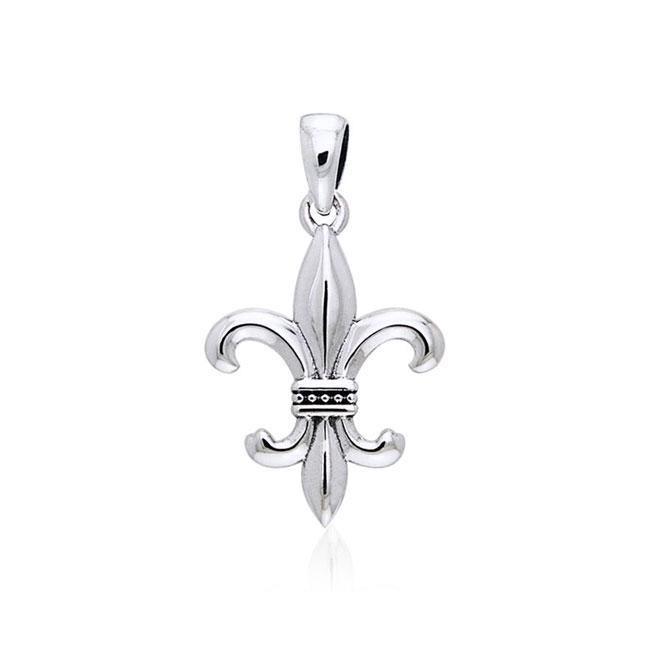 Fleur de Lis Silver Pendant TPD741 - Wholesale Jewelry