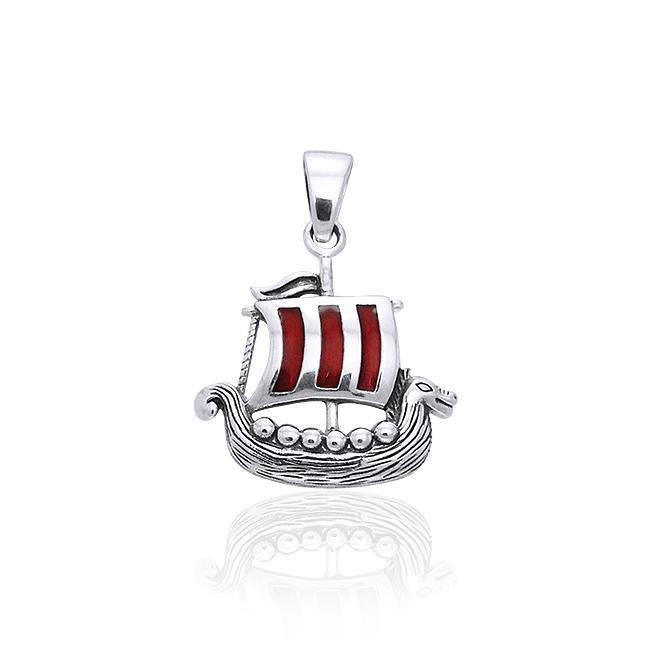 Viking Ship Silver Pendant TPD853 Pendant